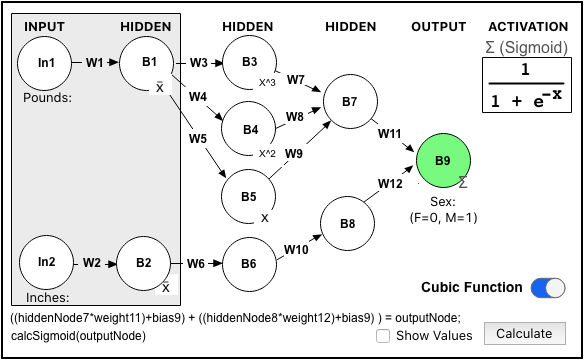 Feed Forward with Cubic Activators