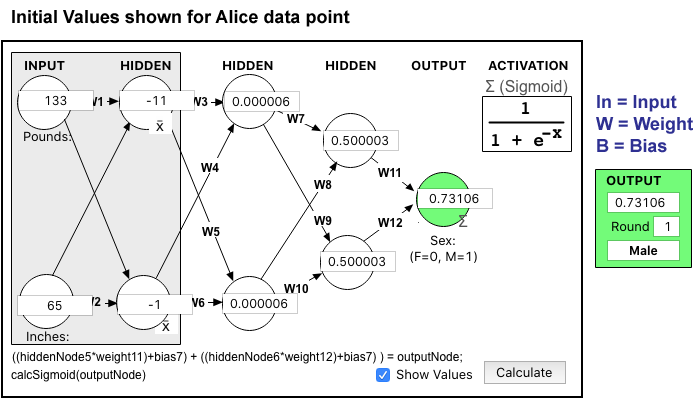 Diagram with Initial Values