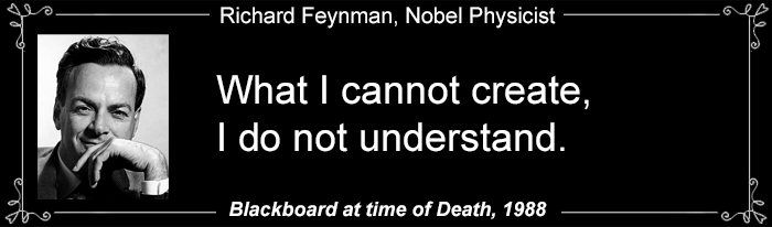 Richard Feynman blackboard quote